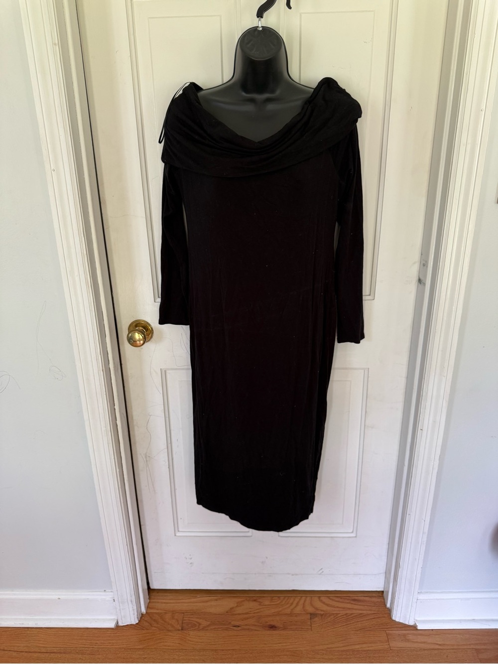 A Pea in the Pod Black Off-Shoulder Long Sleeve Dress